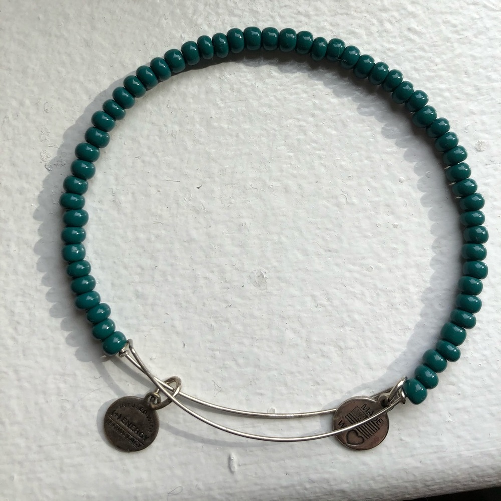 Green blue Alex and Ani color beaded bracelet